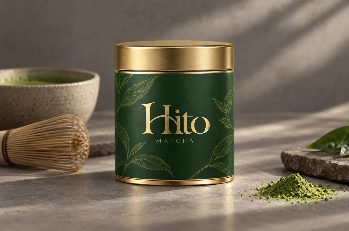 Кутийка Hito Matcha до купа матча, бамбукова четка и малко матча на прах